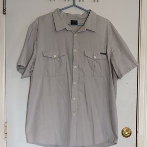 Oakley Light Gray Casual Button Down Shirt 2X